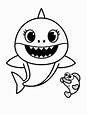Bebé Tiburón Divertido con Peces para colorear, imprimir e dibujar ...