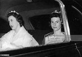 Princess Maria Cristina of Savoy Aosta arriving in a car at the court ...