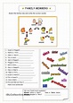 ENGLISH 4 KIDS: Connect level 2 (family vocabulary worksheet)