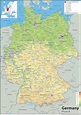 Germania mappa fisica – Carta plastificata – A1 misura 59.4 x 84.1 cm ...