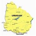 Grande mapa de Uruguay con principales ciudades | Uruguay | América del ...