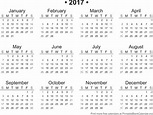 Printable Calendar Of 2017