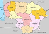 Litauen Karte mit Regionen & Landkarten mit Provinzen