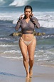 Kim Kardashian – Beautiful Body in Sexy Bikini on the Beach in Malibu ...