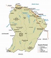 Large detailed political map of French Guiana with major roads ...