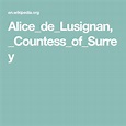 Alice_de_Lusignan,_Countess_of_Surrey | Countess, Lusignan, Surrey