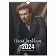 David Beckham 2024 Personalised Calendar Full Photo Slim Dates Wall ...