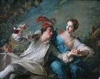 Jean Marc Nattier (French, 1685 - 1766) 'The Lovers'. 1744 Rococo Painting, Large Oil Painting ...
