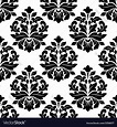 Black and white floral damask pattern Royalty Free Vector