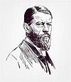 Max Maximilian Weber Vector Sketch Portrait Illustration Editorial ...