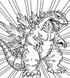Godzilla de Dibujos Animados para colorear, imprimir e dibujar ...