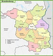 Administrative divisions map of Brandenburg - Ontheworldmap.com