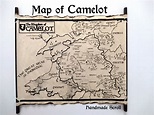 Mapa del Reino de Camelot en HANDMADE Scroll Merlin Map King | Etsy