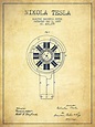 Nikola Tesla Patent Drawing From 1889 - Vintage by Aged Pixel ...