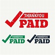Free Vector | Thank you and paid, stamp