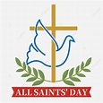 All Saints Day Vector Hd Images, All Saints Day Dove And Cross Pattern ...