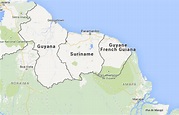 ﻿Mapa de Surinam﻿, donde está, queda, país, encuentra, localización, situación, ubicación ...