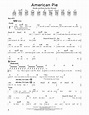 American Pie by Don McLean - Guitar Lead Sheet - Guitar Instructor