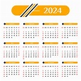 Calendário 2024 Com Estilo único Amarelo E Preto PNG , Calendário ...