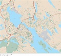 Halifax, Nova Scotia City Area Map Adobe Illustrator vector format