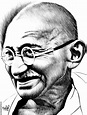 Gandhi Drawing Outline at PaintingValley.com | Explore collection of ...