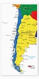 Chile and Argentina Political Map print by Editors Choice | Posterlounge