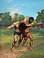 Gustave Courbet The Wrestlers, 1853, oil on canvas | Gustave courbet ...