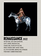renaissance album poster 🐎 in 2022 | Beyonce album, Beyonce music ...