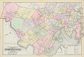 DORCHESTER, Massachusetts 1889 map, Plate 21 - Dorchester Ave, Centre ...