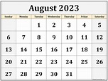 August 2023 calendar | free printable calendar