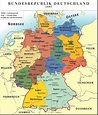 Landkarte Deutschland (politische Karte/bunt) : Weltkarte.com - Karten ...