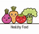 Conjunto de dibujos animados alimentos saludables verduras diseño ...