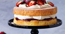 Traditional Sponge Cake with Jam and Cream Recipe | myfoodbook