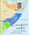 States and regions map of Somalia - Ontheworldmap.com
