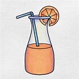 How to Draw Orange Juice - HelloArtsy