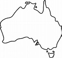 Bosquejo del mapa de Australia a mano alzada sobre fondo blanco ...
