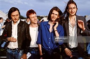 Suede group portrait, backstage at Reading Festival, 29th August ...