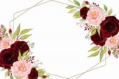 Elegante marco floral con rosas rojas y peonías. | Vector Premium