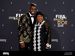 Juventus' soccer player Paul Pogba (L) and his mother Yeo Pogba Stock ...
