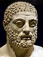Head from statue of Herakles (Hercules) Roman 117-188 CE from villa of ...