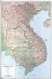 Mapa a gran escala política de Indochina con alivio, caminos y ciudades ...