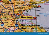 Mapa De Viajes De La Ciudad De Boston En Usa. Imagen de archivo ...