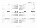 Yearly Calendar 2021 | Free Download and Print