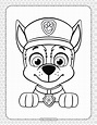 Colorful Paw Patrol Chase Head Coloring Page