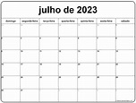 julho de 2023 calendario grátis em português | Calendario julho