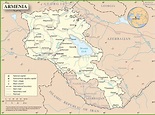 Large detailed road map of Armenia