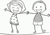 Coloring Page Boy And Girl - Coloring Home