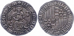 Italien-Neapel und Sizilien Carlino Alfons I. von Aragon. 1442-1458. VF ...