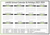 LAUSD School Calendar & Holidays 2023-2024 [Los Angeles USD]
