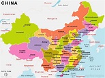 China estados mapa - mapa da China com os estados (Ásia Leste da Ásia)